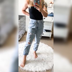 High waisted mom jeans